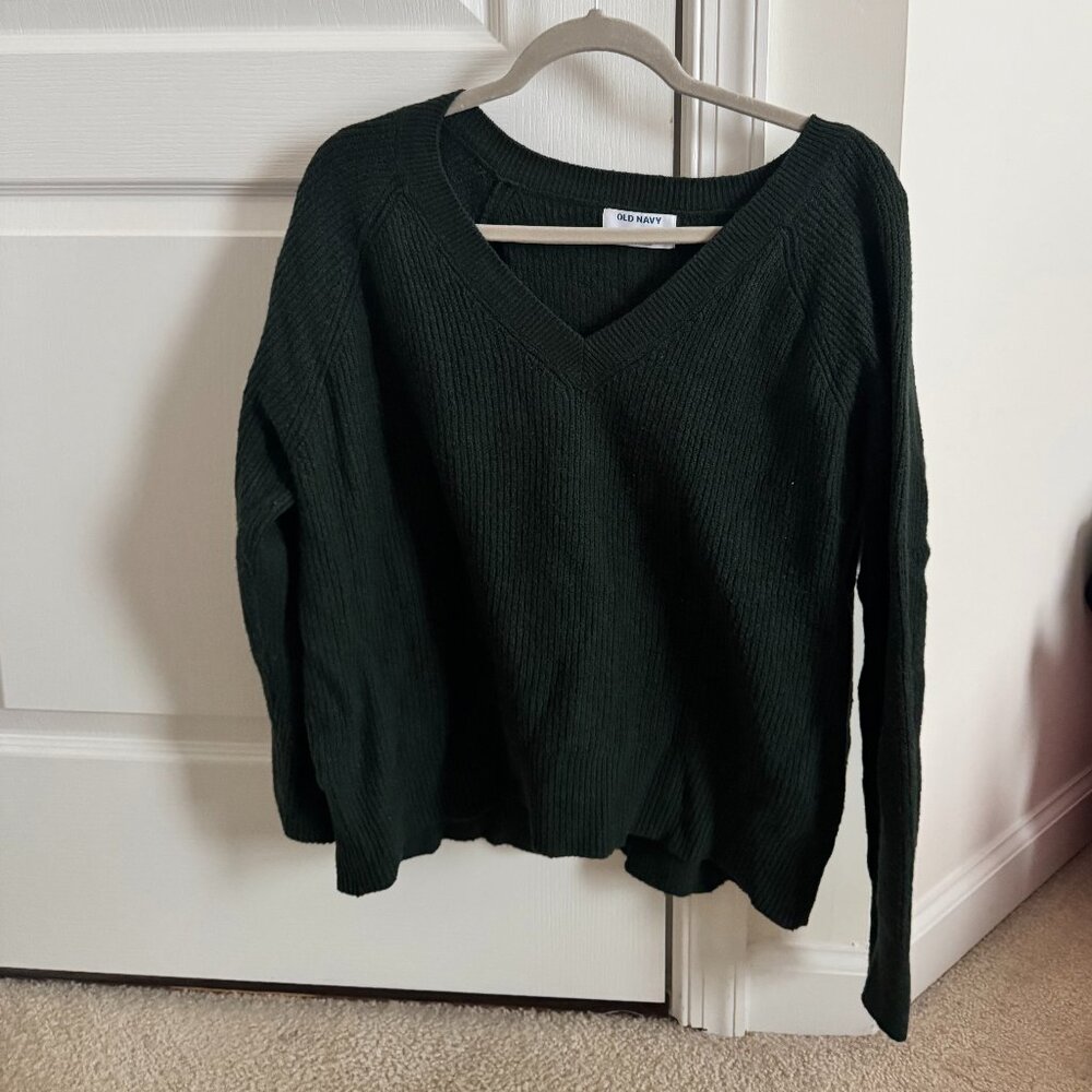 V-Neck Sweater Dark Green Old Navy